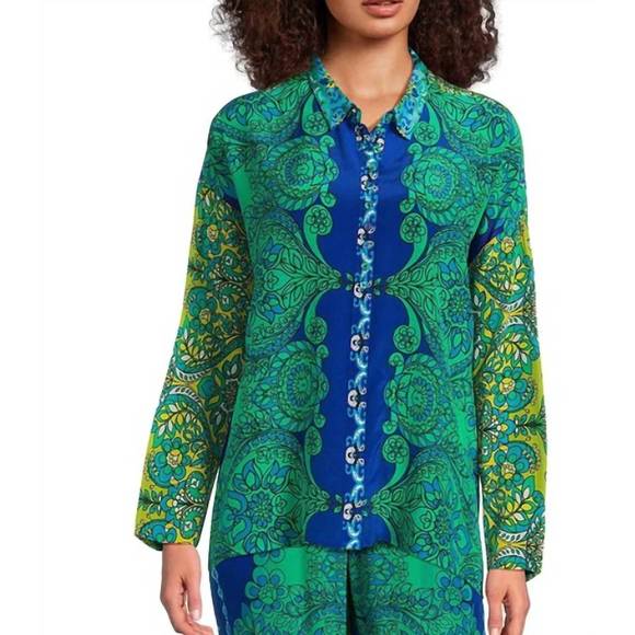 NEW JOHNNY WAS slim audrey blouse